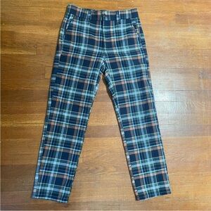 American Eagle Outfitters Stretch super High Rise Plaid Trousers -Blue and Brown